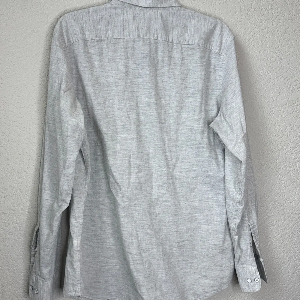 Mens Banana Republic Casual Button-Down Shirt Light Gray size Large